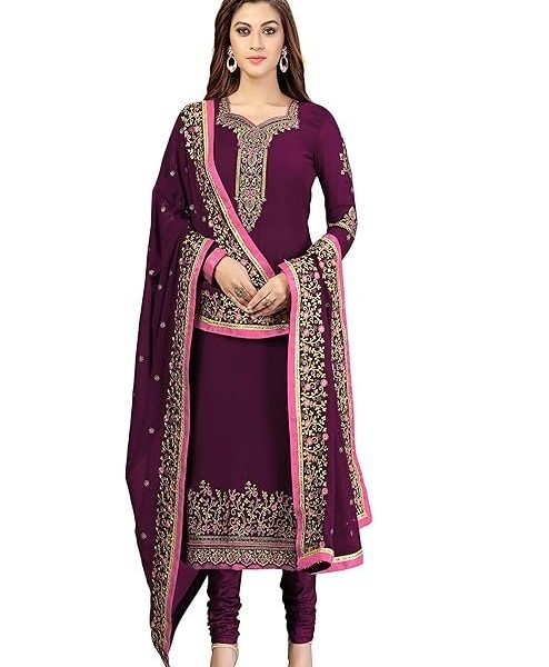 TRENDMALLS Women's Georgette Embroidery Salwar Suit Set Kurta Pant with Dupatta