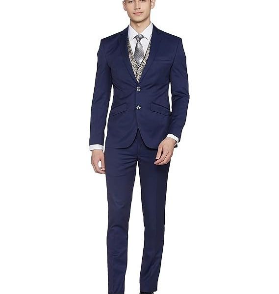 Park Avenue Wool Blend Men's Full Sleeve Super Slim FIT Dark Violet Formal Suit