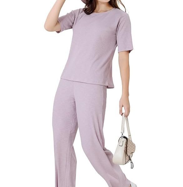 Soulemo Solid Tunic with Trousers Co-Ords for Women/Cord Set for Women 1704