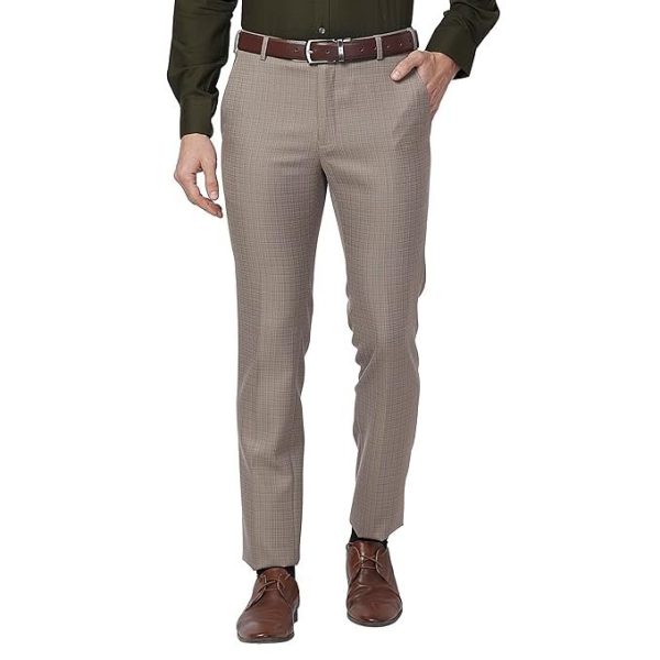 Raymond Men Mid Rise Slim Fit Self Design Trouser