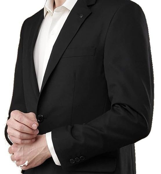 The Tailored Touch Men Blazer Black Coat Single Breasted Formal Casual Fackets