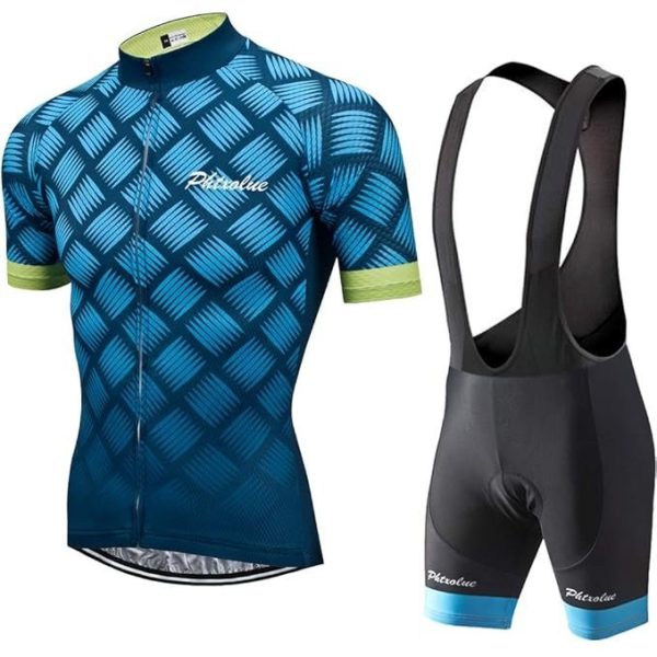 PHTXOLUE Cycling Kit Men Cycling Jersey Set Cycling Bib Shorts Bicycle Jersey Shirts Outfit Uniform Clothes