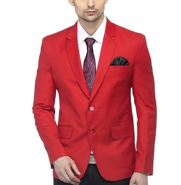 FAVOROSKI Designer Men's Slim Fit Notched Lapel Single Breasted Solid Blazer